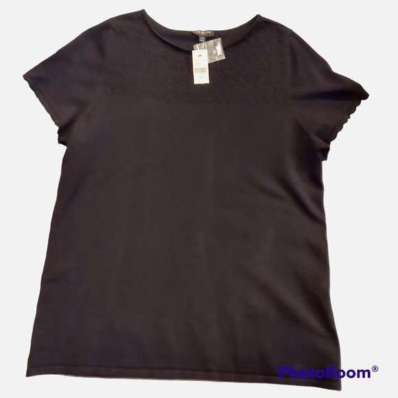 New With Tags Lane Bryant Black Size 14/16 Knit Top Sweater stretch career date - Picture 1 of 12